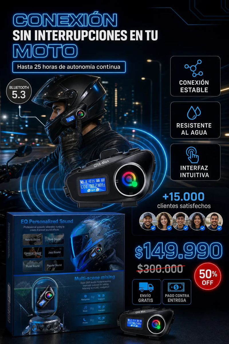 Intercomunicador Moto Para Q58 Cup